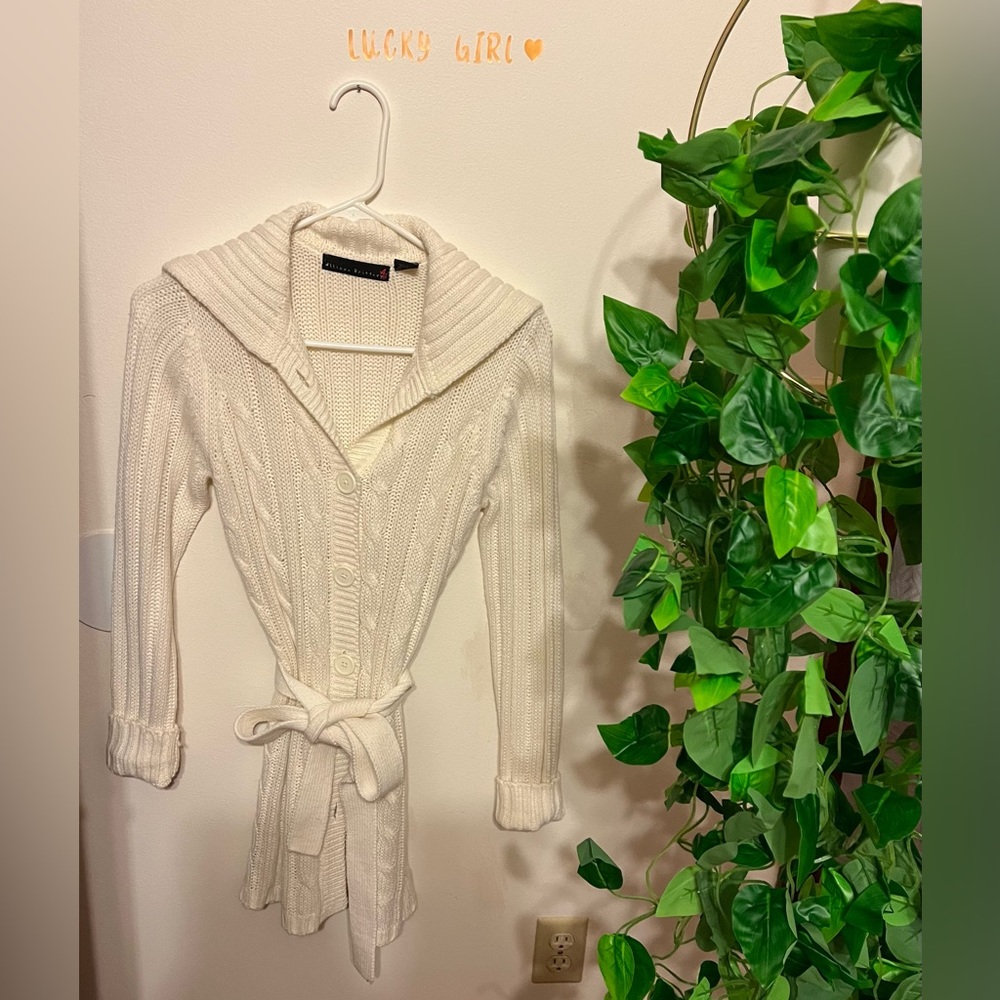 White- cream cardigan